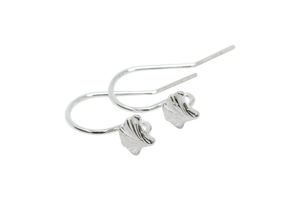 Sterling Silver Ginkgo Leaf Earring Wires - Sold as a Pair