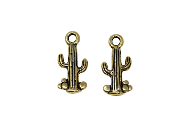 Gold Plated 9.5x20mm Saguaro Cactus Charm