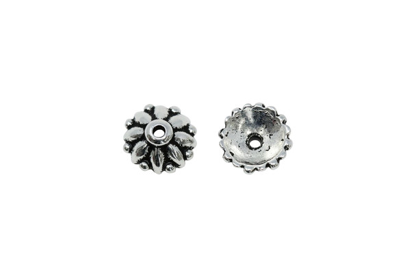 Silver Plated 4.5x10mm Dharma Bead Cap
