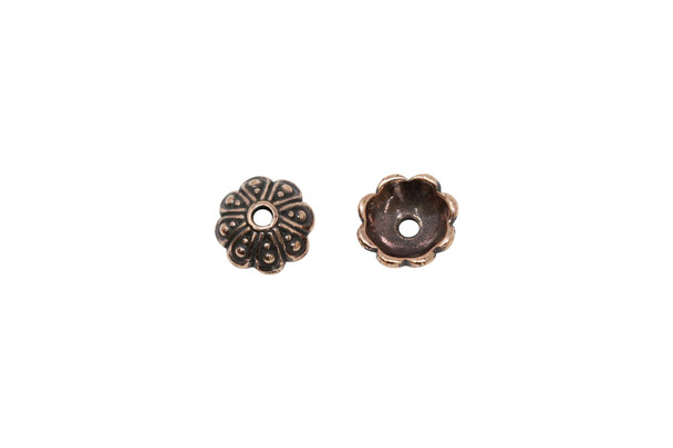 Copper Plated 3x8.25mm Oasis Bead Cap