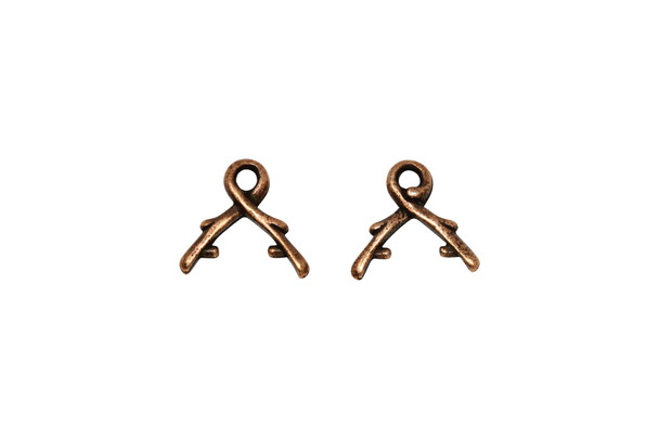 Copper Plated 6mm Vine Pinch Briolette Bail