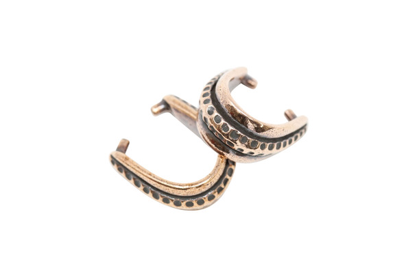 Large Hammertone Pinch Bail - Copper Plated