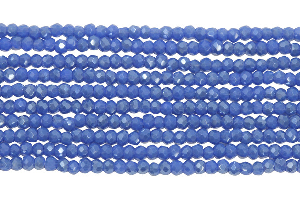 Glass Crystal Polished 1.5x2mm Faceted Rondelle - Denim Satin