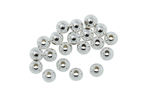 Sterling Silver Polished 3mm Round Beads - 20 Pieces