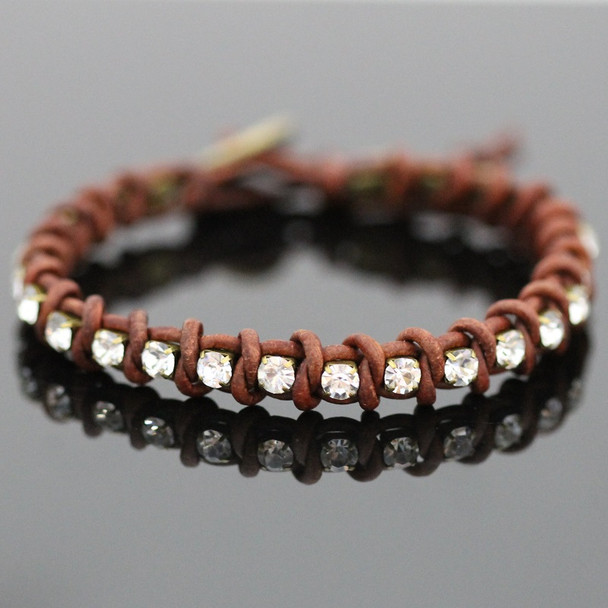 Leather Tennis Bracelet Kit - Brown