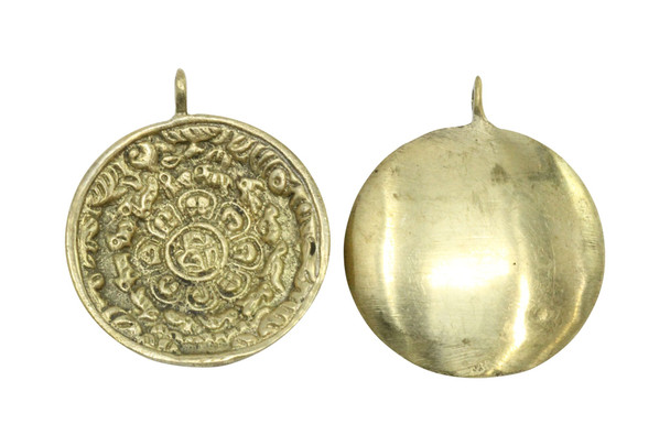 Brass 33mm Mayan Calendar Concave Pendant