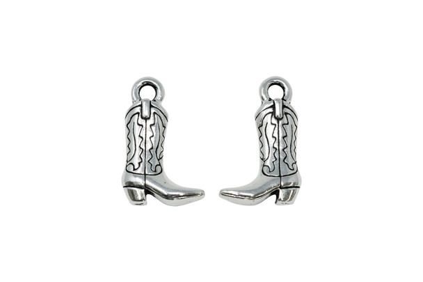 Western Boot - Silver Plated