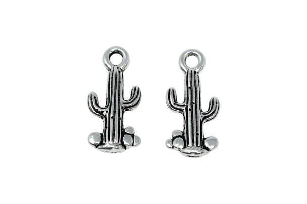 Silver Plated Saguaro Cactus Charm