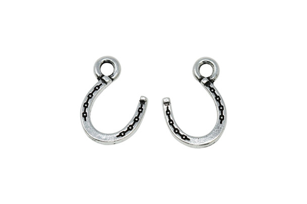Silver Plated 10.5x15.75mm Horseshoe Charm