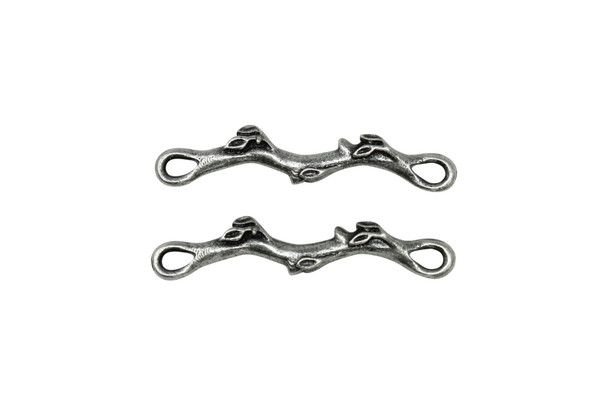 Antique Pewter Botanical Branch Link