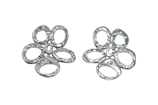 Rhodium Plated 24.4x25.4mm Five Rings Link