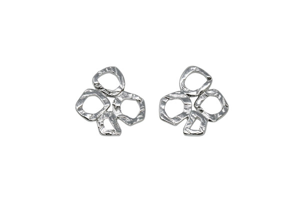 Rhodium Plated 15.3x16.8mm Four Rings Link
