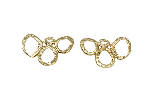 Bright Gold Plated 15x25.4mm Three Rings Link