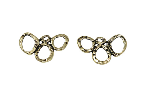 Gold Plated 8.15x18.6mm Three Rings Link