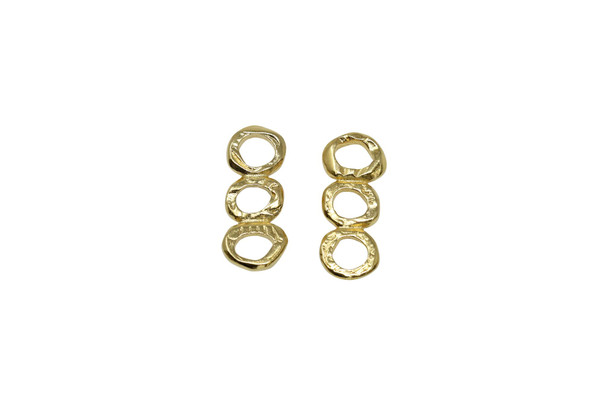 Three Ring Bar Link - Bright Gold