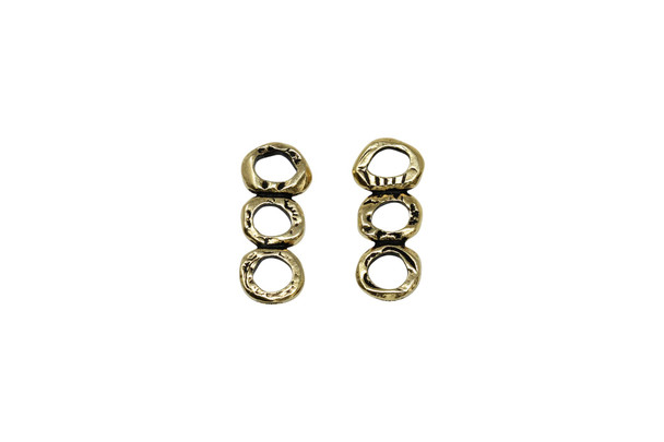 Three Ring Bar Link - Gold Plated