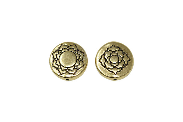 Lotus Puffed Bead - Gold Plated