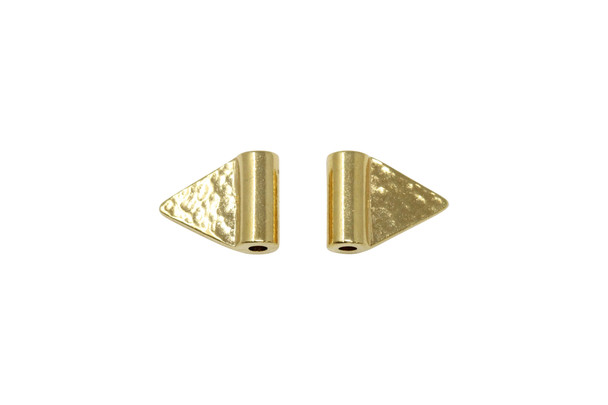 Hammered Flag Bead - Gold Plated