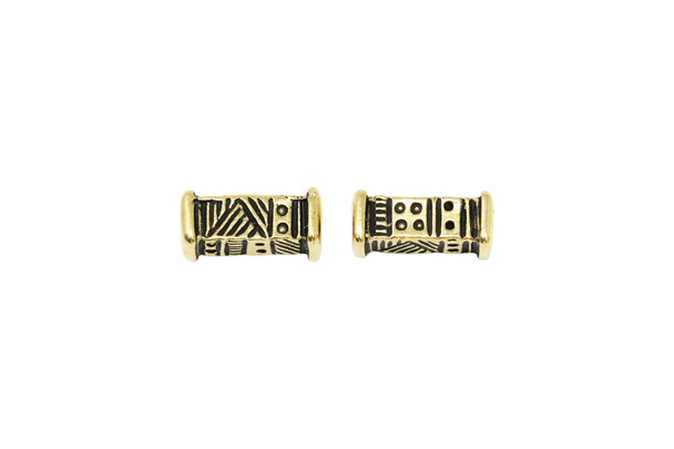 Gold Plated 4.25x9.5mm Woven Short Bead