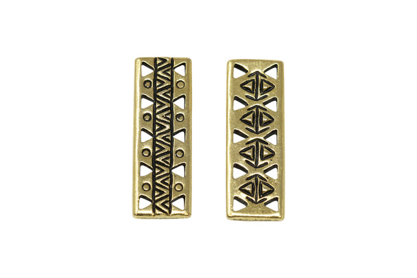 Gold Plated 9.15x26.2mm Woven Bar Link