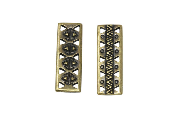 Brass Plated 9.15x26.2mm Woven Bar Link