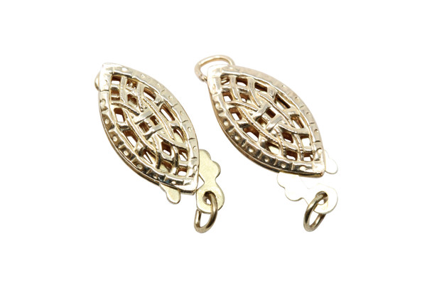 Gold Filled 6x12mm Filigree Pearl Clasp
