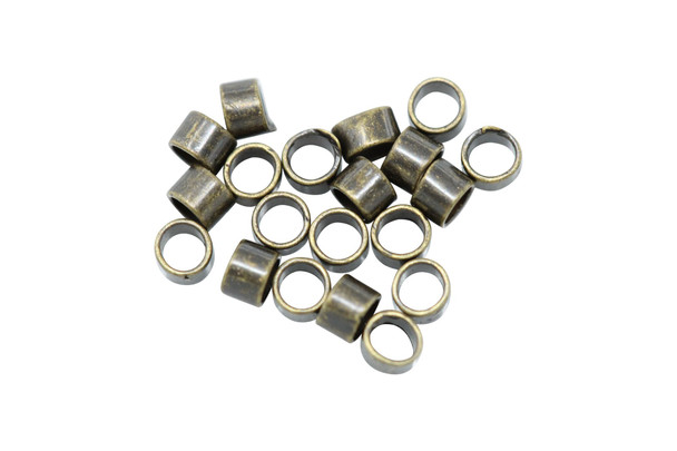 Antique Brass 2x2mm Crimps - 20 Pieces
