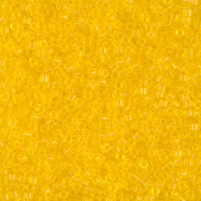 Delicas Size 11 Miyuki Seed Beads -- 1301 Dyed Transparent Light Yellow