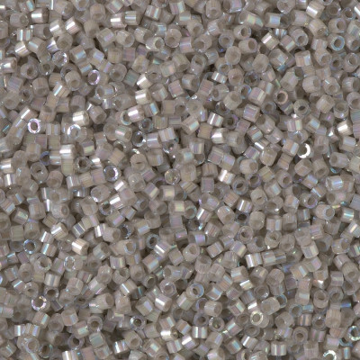 Delicas Size 11 Miyuki Seed Beads -- 1877 Dyed Pewter AB Silk
