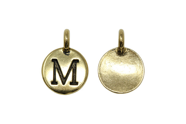 M Alphabet Charm - Gold Plated