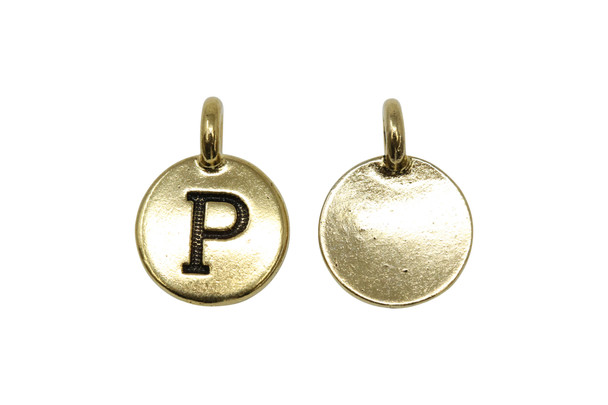 Gold Plated 11.6x16.6mm P Alphabet Charm
