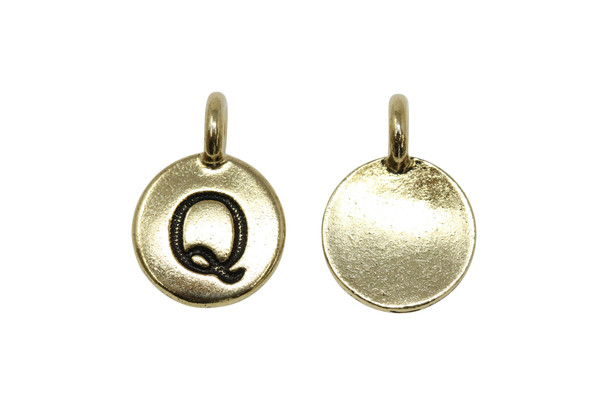 Gold Plated 11.6x16.6mm Q Alphabet Charm