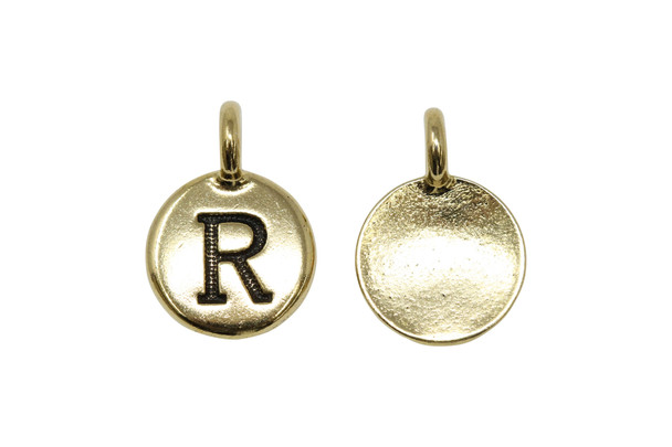 Gold Plated 11.6x16.6mm R Alphabet Charm