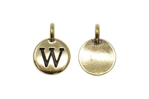 Gold Plated 11.6x16.6mm W Alphabet Charm