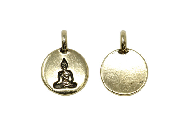 Gold Plated 11.6x16.6mm Buddha Charm