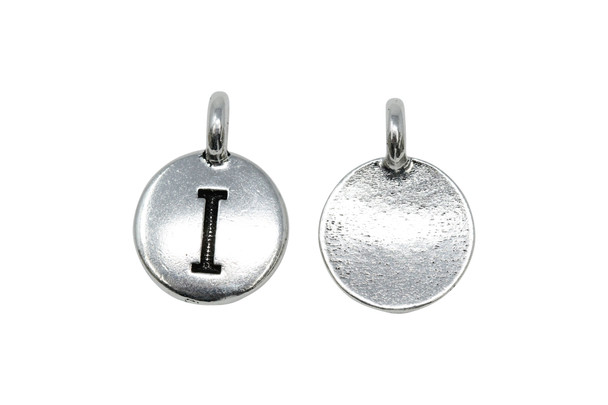 Silver Plated 11.6x16.6mm I Alphabet Charm