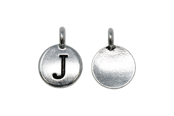 J Alphabet Charm - Silver Plated