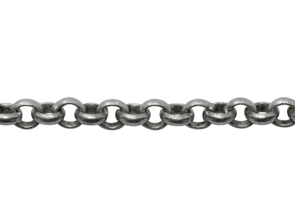 Antique Silver 2mm Rolo Chain - Sold By 6 Inches