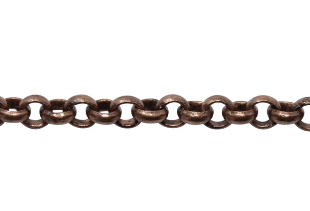 Antique Copper 2mm Rolo Chain - Sold By 6 Inches