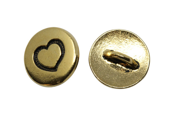 Small Heart Button - Gold Plated