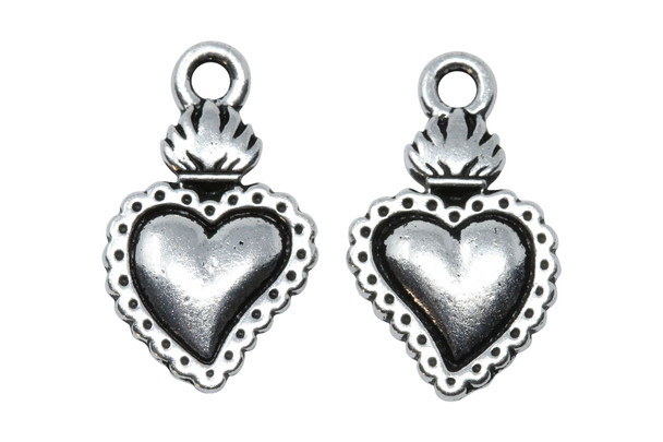 Milagro Heart Charm - Silver Plated