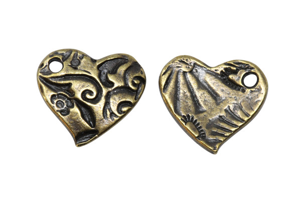 Antique Brass Plated 13.9x13.9mm Amor Charm