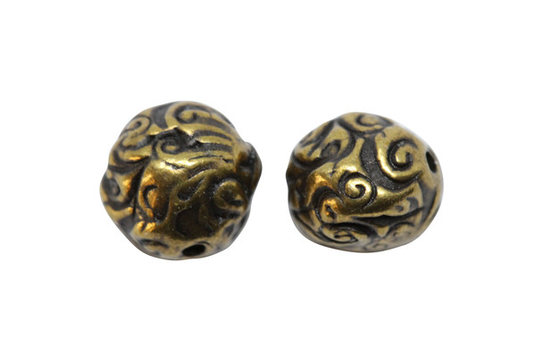 Antique Brass Plated Jardin 8mm Round Bead