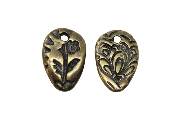 Flora Charm - Antique Brass