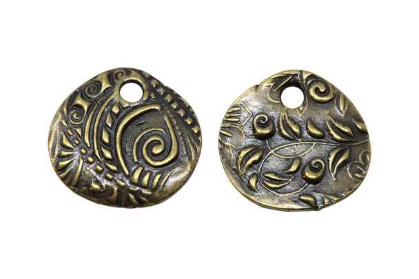 Antique Brass Plated 14.1x15.2mm Jardin Medium Charm