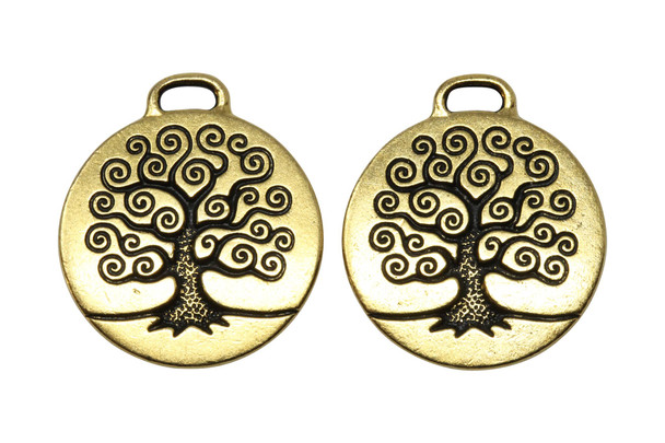 Gold Plated 23.5x26.5mm Large Tree of Life Charm