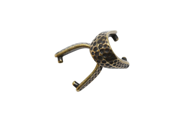 Small Hammertone Pinch Bail - Antique Brass