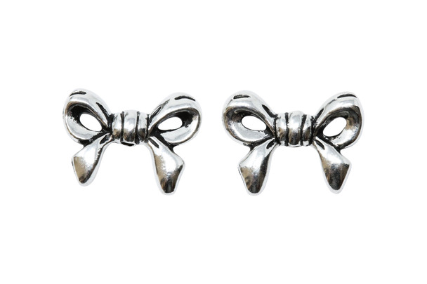 Bow Bead - Silver Plated