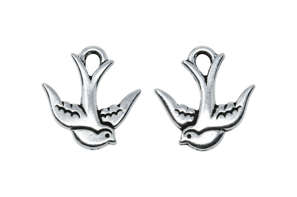 Swallow Charm - Silver Plated