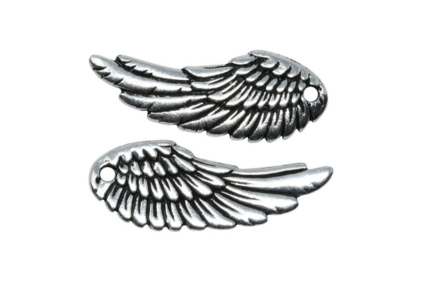 Silver Plated 10.75x27.75mm Wing Charm